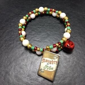 Naughty or Nice holiday wrap bracelet